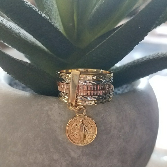 Jewelry - Tri Color St. Benedict Medal Ring